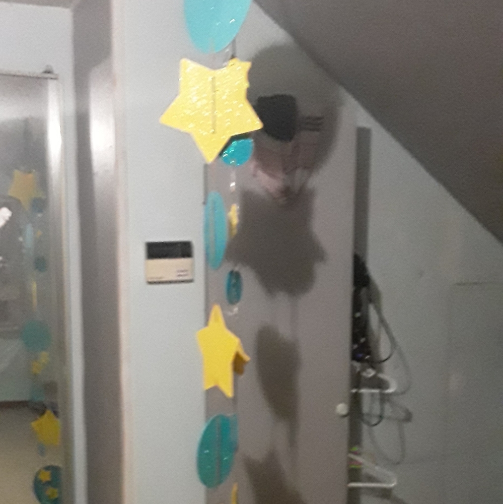 Ceiling to floor hanging LED mobiles